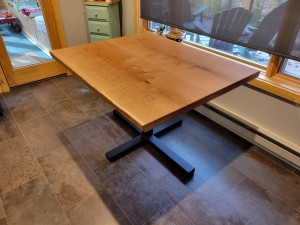 white oak live edge kitchen table custom mn    