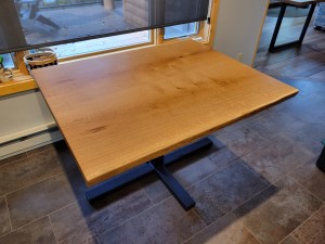 white oak live edge kitchen table    