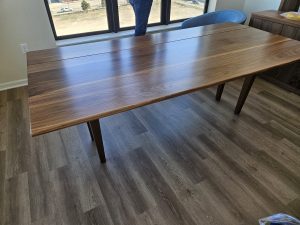 Drop leaf walnut harvest table