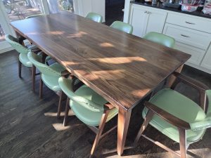 walnut tapered leg dining table 2