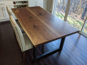  custom walnut live edge dining table custom furniture maker mn                  