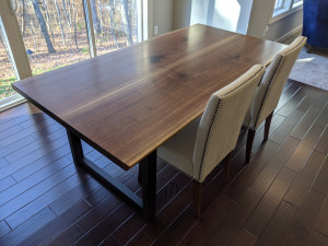 custom walnut live edge dining table mn                   