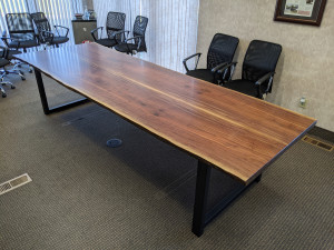 walnut live edge conference table mn            