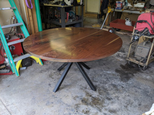 custom walnut circle table custom furniture mn        
