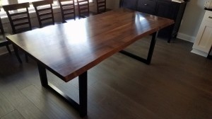 faux live edge walnut dining table      